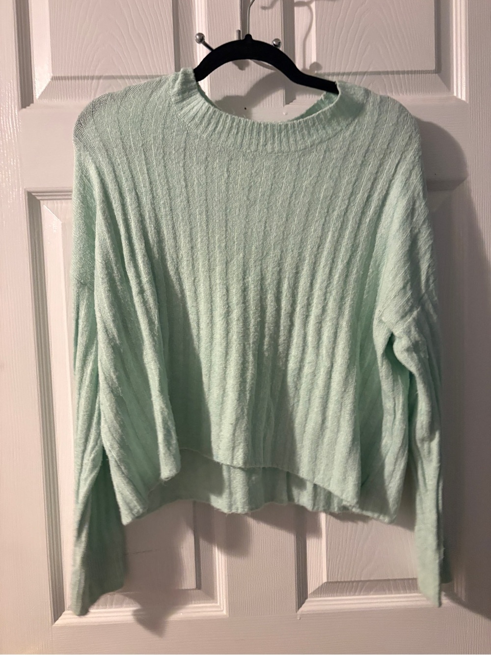 American Eagle Outfitters Mint Ribbed Crew Neck Sweater